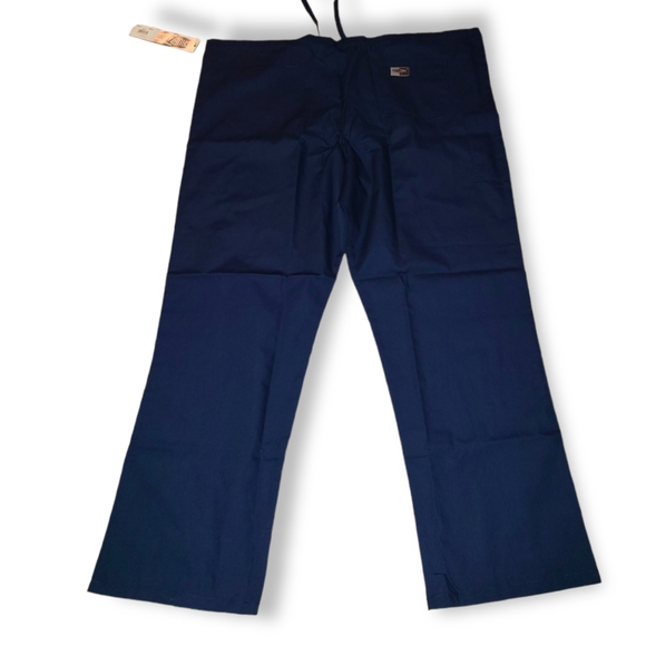 Scrub Zone Navy Blue Drawstring Waist Scrub Pants - Picture 2 of 6